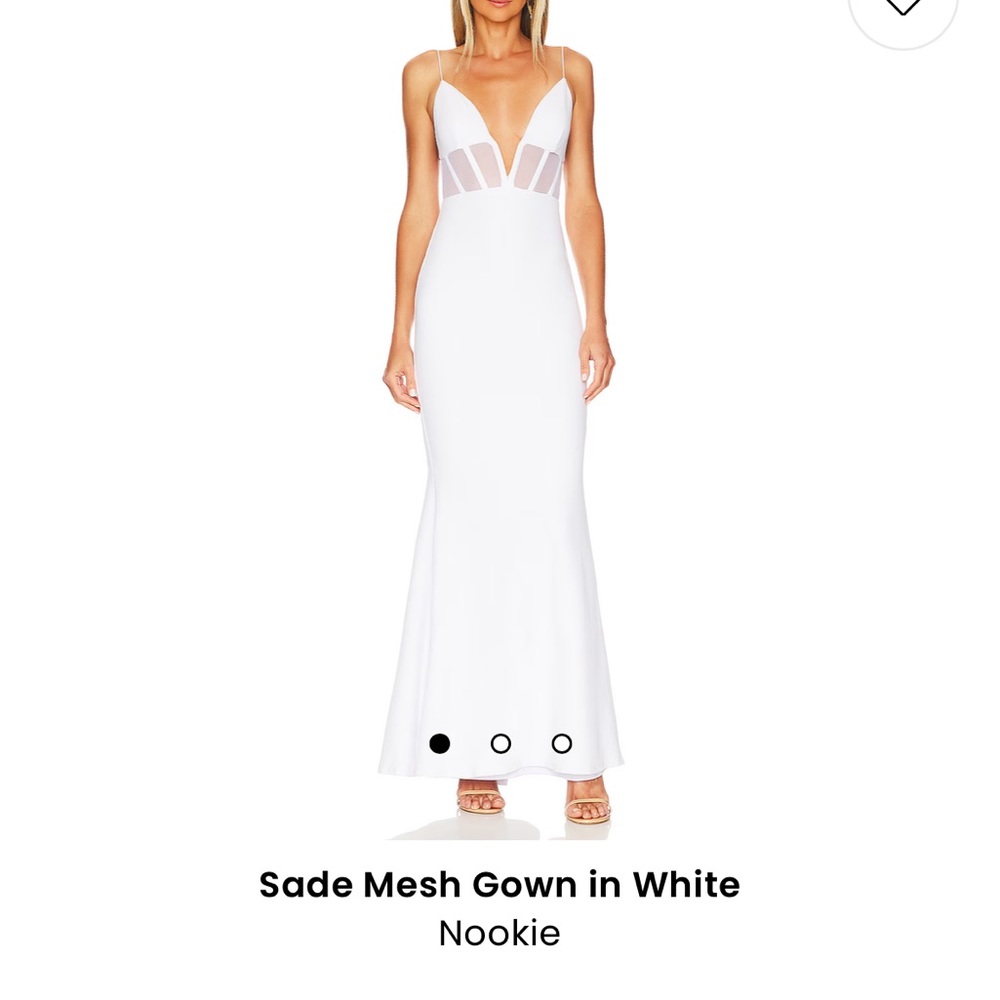 Nookie Sade mesh gown in white Size Small
